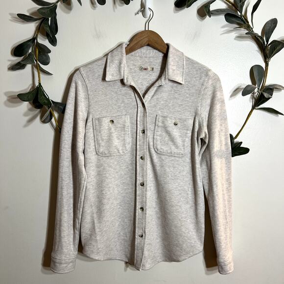 Faherty Gray Heathered Shacket - Picture 1 of 5